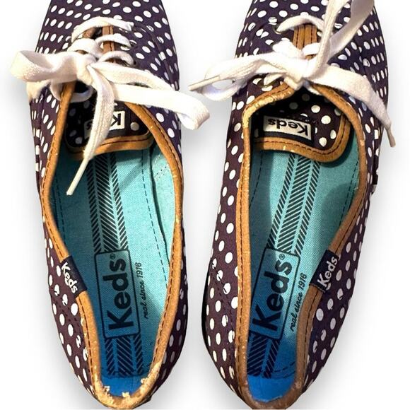 Keds Champion Black & White Polka Dot Lace Up Fashion Sneakers Sz 8 - Picture 7 of 10